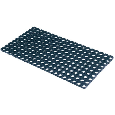 Tapis Gratte-pieds Extérieur En Caoutchouc Coloris Noir - Dim : 33 X 56 Cm