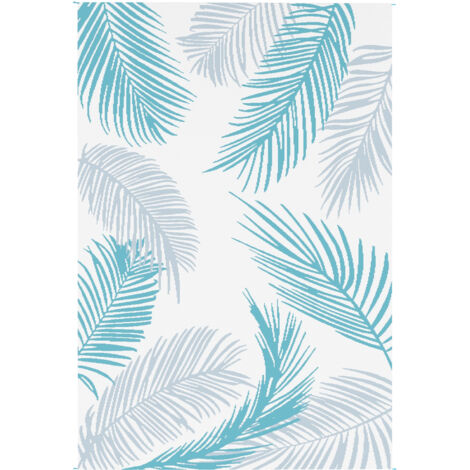Tapis d'extérieur réversible 274x182 cm, bleu, tapis de sol en polypropylène résistant aux intempéries avec housse de transport