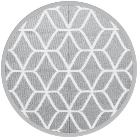 Tapis d'extérieur，Tapis de Jardin gris Ø120 cm PP CFW310778