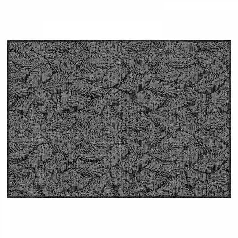 Tapis d'extérieur en polypropylène 120 x 170 cm noir