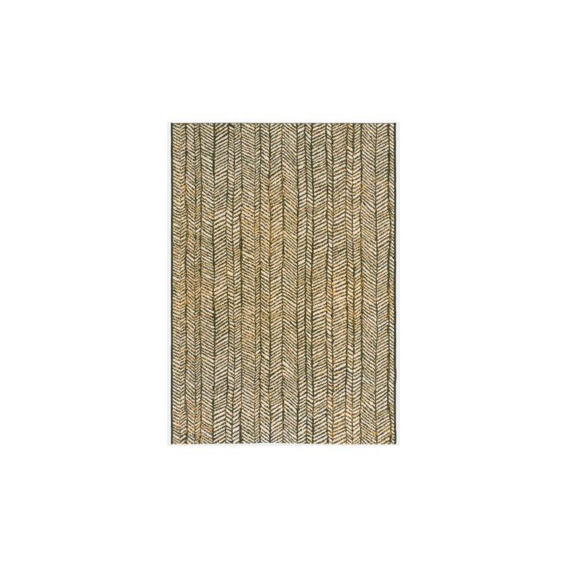 Décoweb - Tapis d'extérieur ou de salon - Motifs graphiques - Noir, crème et terracotta - 160 x 230 cm