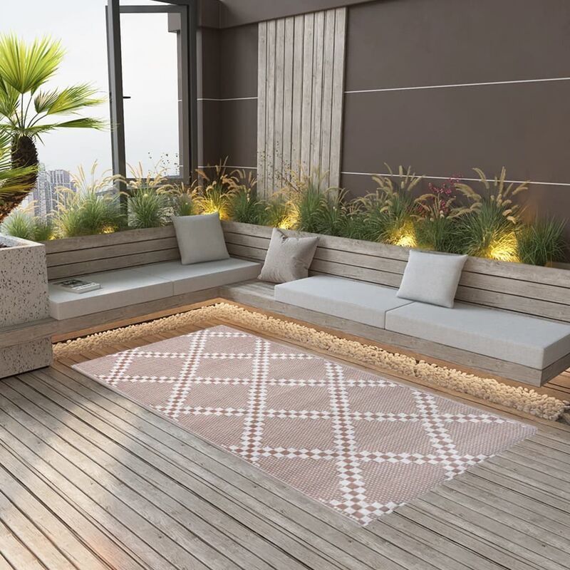 Bonnevie - Tapis d'extérieur Terrasse Salon Cuisine - Tapis de jardin Marron 160x230 cm pp BV958906 - Brun