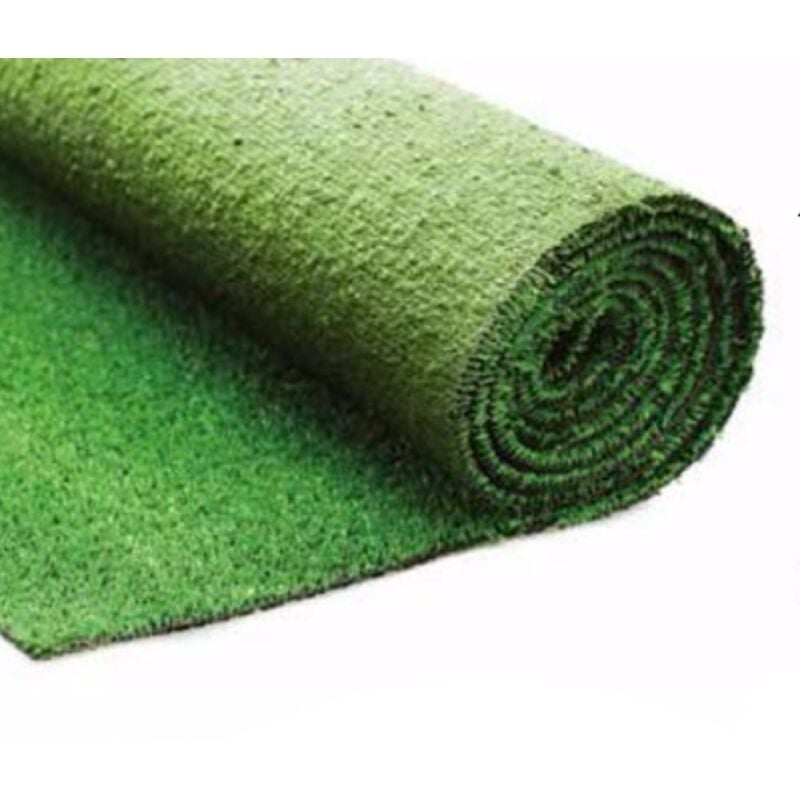 Iperbriko - Tapis d'herbe synthétique artificielle vert 10 mm 2X5 m