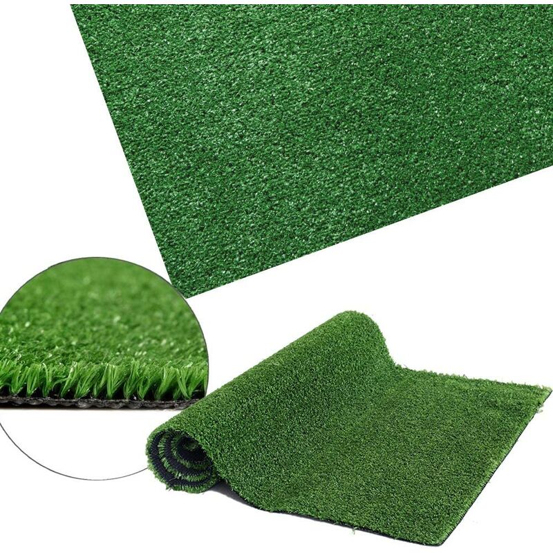 Tapis d'herbe verte synthétique 10 mm faux prrato avec un rouleau olympique Rotolo Altezza 2 mt x 3 mt (6mq)