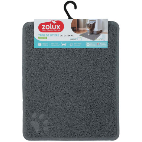 Tapis d'hygiène 37 x 45 cm gris pour maison de toilette chat - zolux