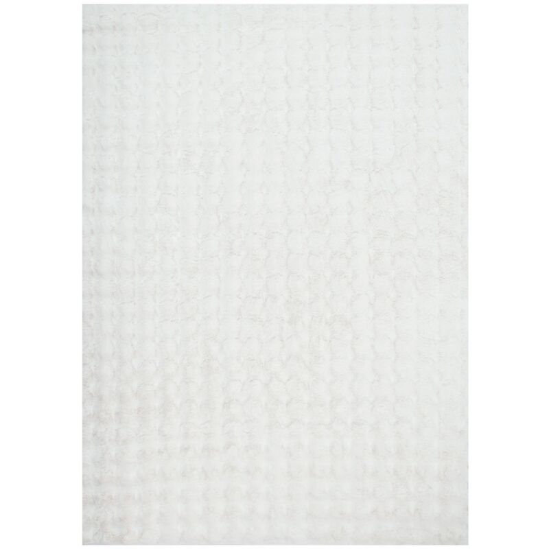 Sweeek - Tapis d'intérieur bubble 100% polyester blanc bumpy. 80 x 150 cm