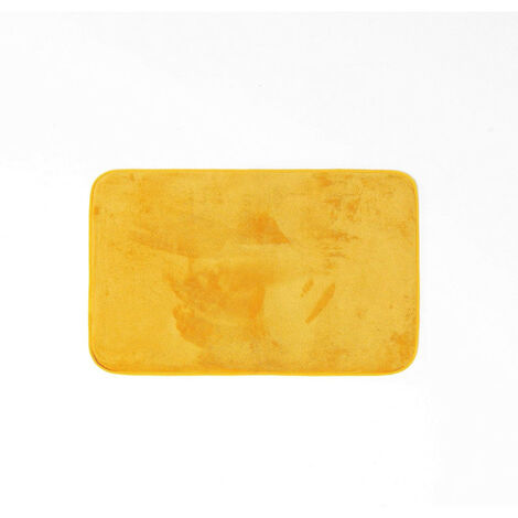 Tapis d'intérieur rectangle en imitation velours "Flanou" - Jaune - 50 x 80 cm - Livraison gratuite