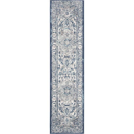 Safavieh Traditional Indoor Woven Area Rug, Brentwood Collection, BNT851, in Light Grey & Blue,