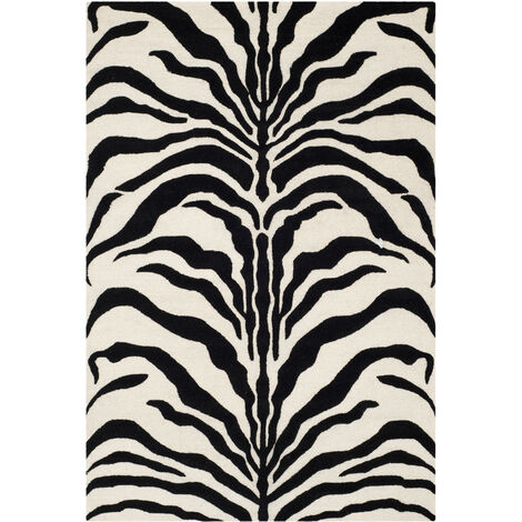 Safavieh Zebra Indoor Hand Tufted Area Rug, Cambridge Collection, CAM709, in Ivory & Black,
