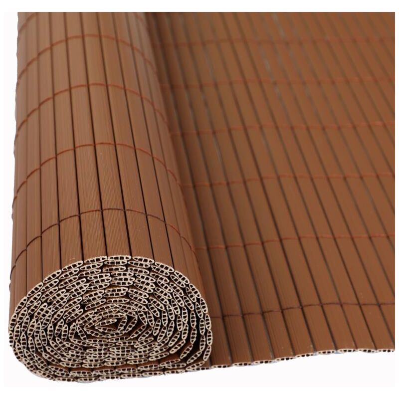 Tapis d'intimité en pvc pour clôture de balcon marron 1,0x10,0 m