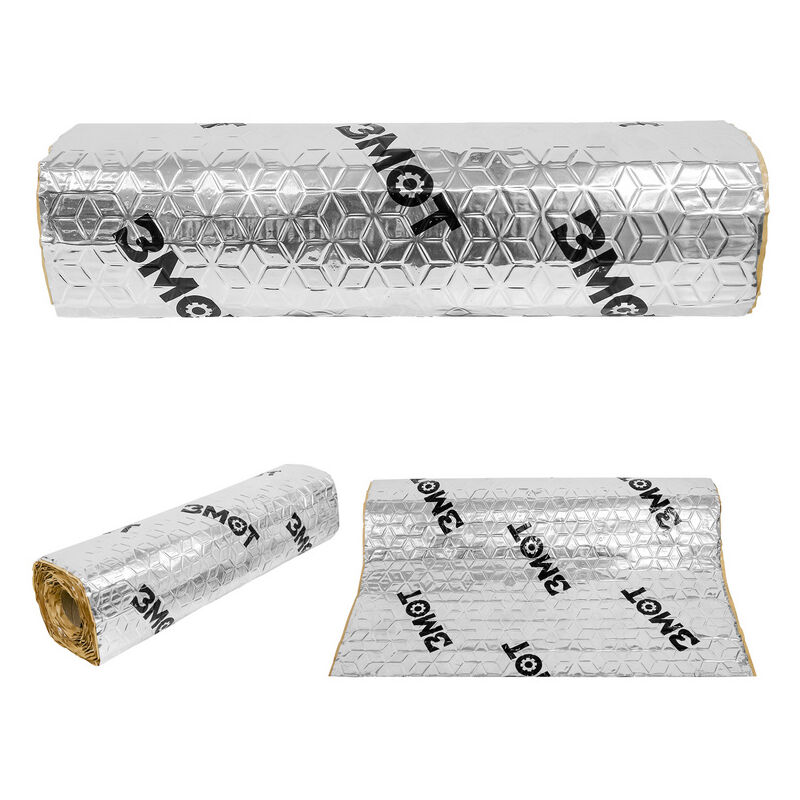 Tapis d'isolation 50x400cm voiture véhicule isolation compartiment moteur isolation contre les bruits d'impact 2m² - Argent