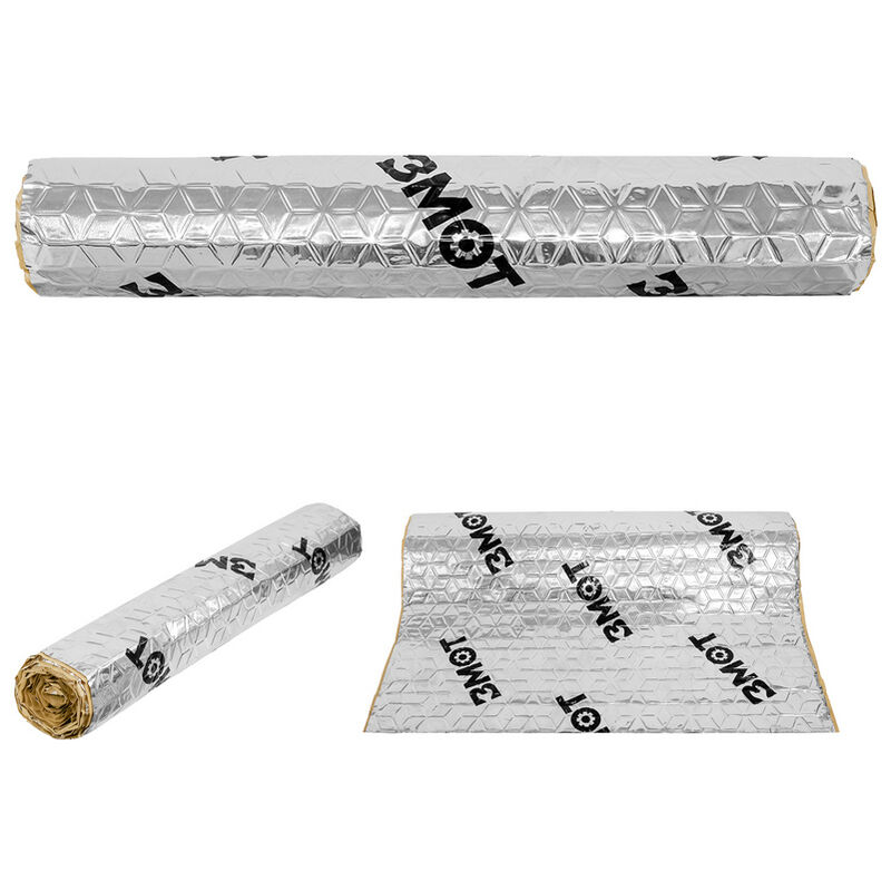 tapis d'isolation 50x200cm voiture véhicule isolation compartiment moteur isolation contre les bruits d'impact 1m² - Argent