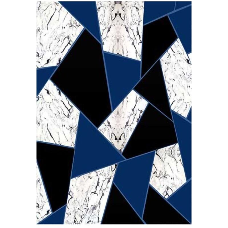Vendorflair - Tapis djam Noir/Bleu Dimensions - 80x150 – Qualité supérieure pour Maison, Appartement, Bureau – Style élégant et durable – Confort