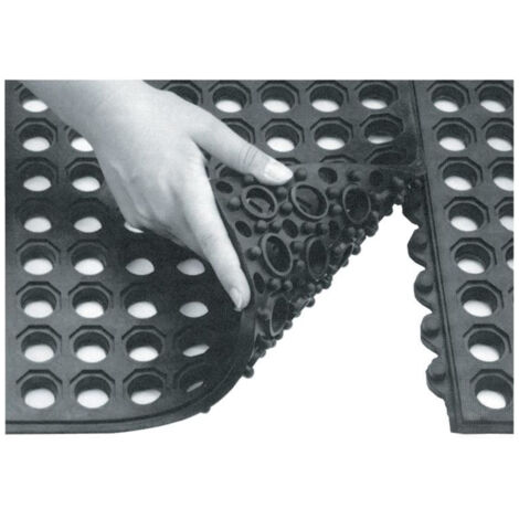 Tapis d'obturation en caoutchouc noir ouvert 900X900X15 mm