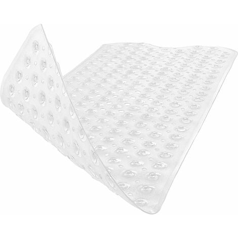 Tapis Douche pour peaux sensibles-tapis de bain 100x40 cm pour enfants et bébés tapis de douche antidérapant tapis antidérapant (transparent)