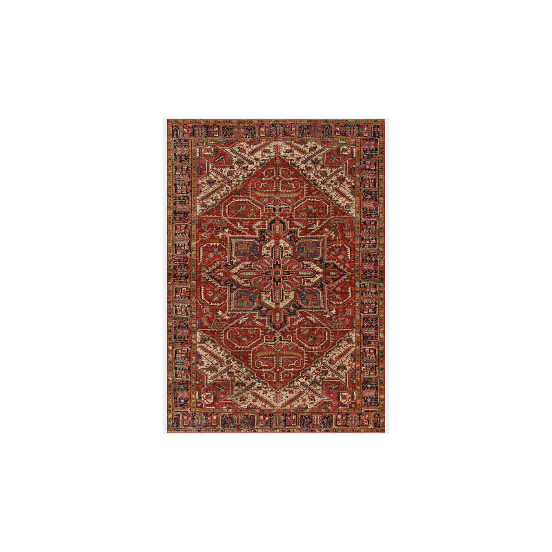 Décoweb - Tapis doux à motif oriental - Mina - Rouge - 160 x 230 cm