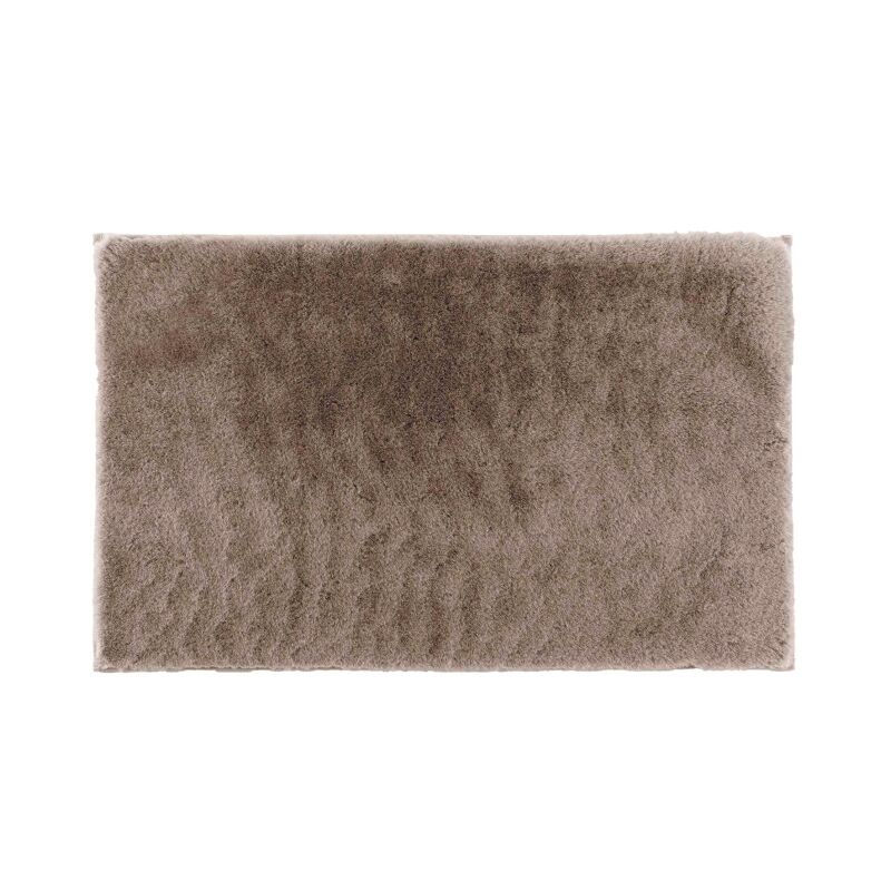 Tapis rectangle 60 x 90 cm imitation fourrure feline Taupe