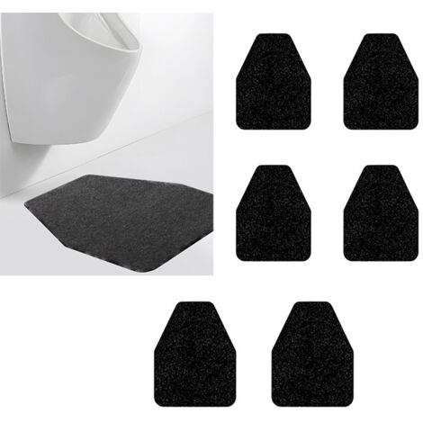 Tapis d'urinoir noir antidérapant, absorbant et désodorisant, adapté aux toilettes et salles de bains pour hommes.