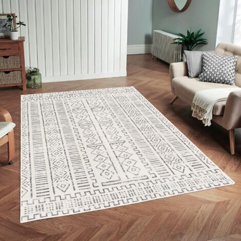 Tapis écru contrasté – motifs graphiques, 160x230 cm ISTANBUL