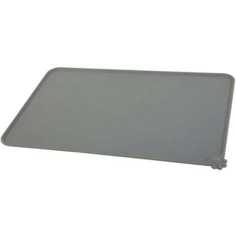 Tapis écuelle silicone gris L 55 x 39 cm pour chien - zolux