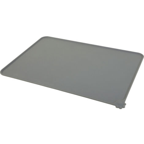 Tapis écuelle silicone gris M 47.5 x 30.1 cm pour chien - zolux