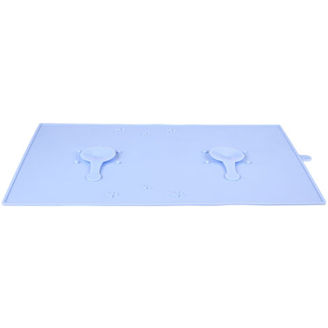 Tapis écuelle silicone ventouse 48 x 30 cm bleu pour chien - zolux