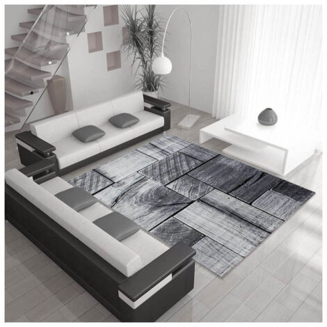 Tapis effet bois design noir Azureo Noir 80x150