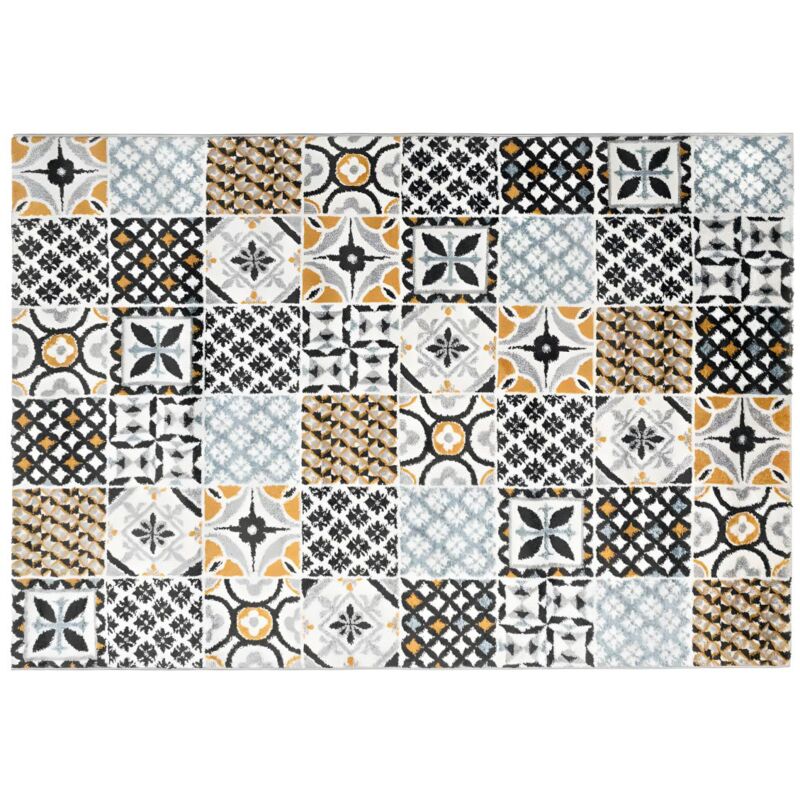 Vente-unique - Tapis effet carreaux de ciment - 120 x 170 cm - multicolore - ornico