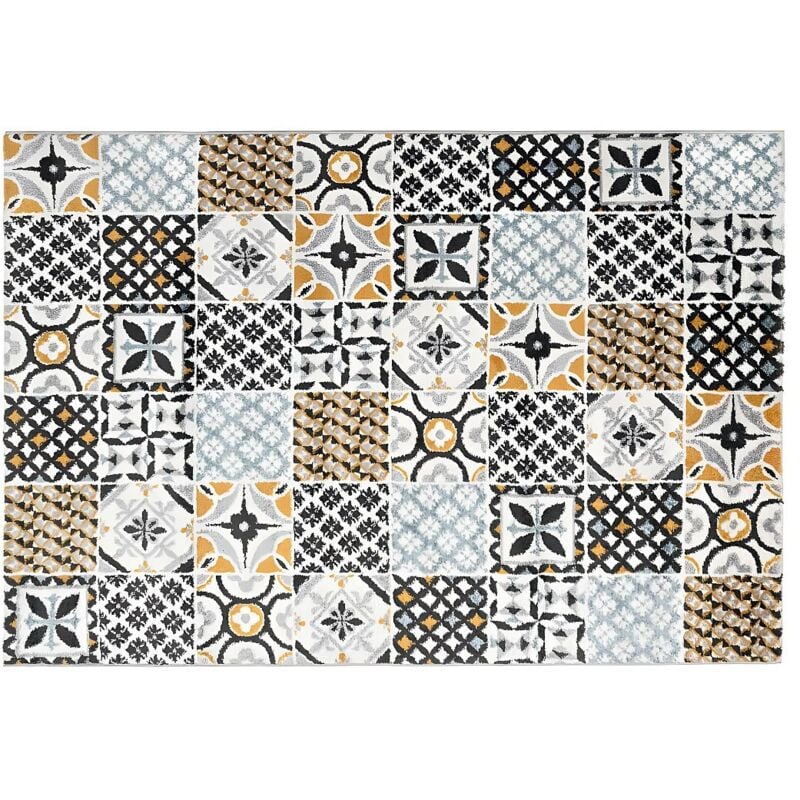 Vente-unique - Tapis effet carreaux de ciment - 160 x 230 cm - multicolore - ornico