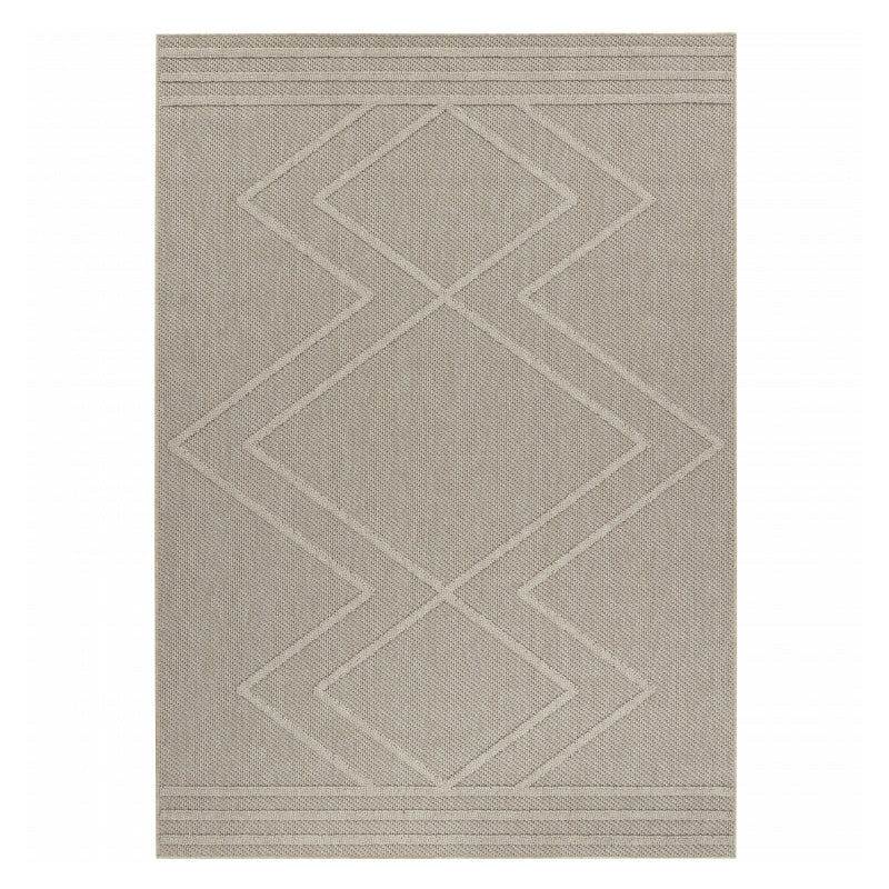 Tapis Salon Aspect Jute Boheme Relief Berbère sobre et naturelle (Beige Naturel - 140x200cm)