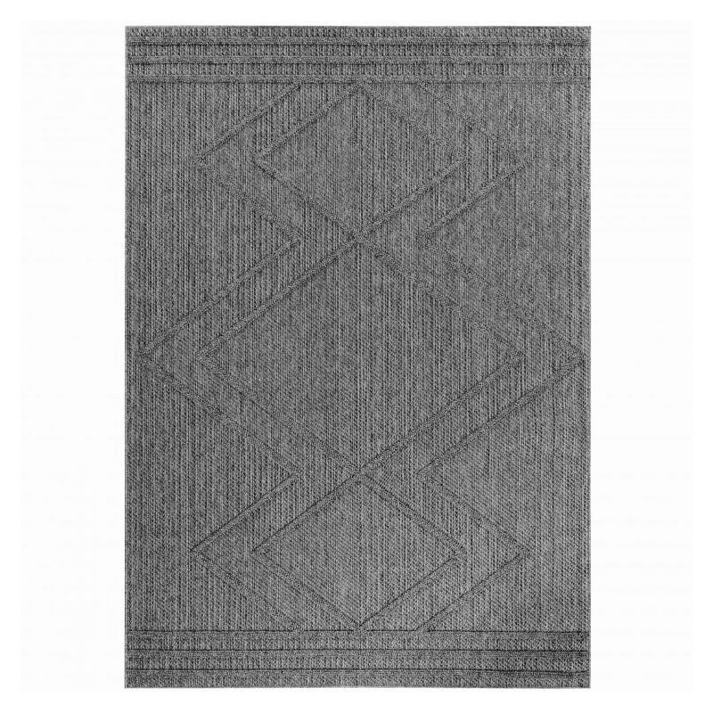 Tapis Salon Aspect Jute Boheme Relief Berbère sobre et naturelle (Gris Naturel - 120x170cm)