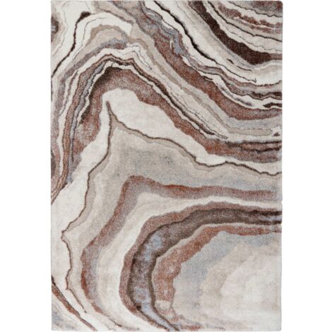 Tapis effet marbre terra bleu gris à poils courts - 150 x 80 cm