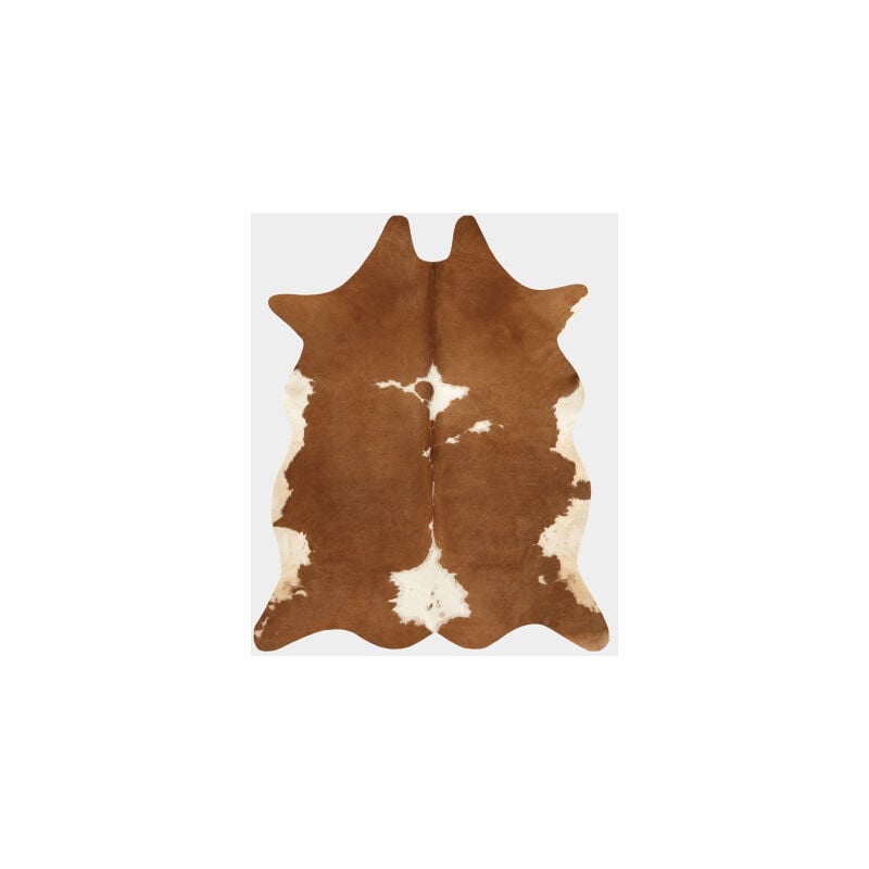 Décoweb - Tapis effet peau de vache - Paquerette - Marron - 155 x 190 cm