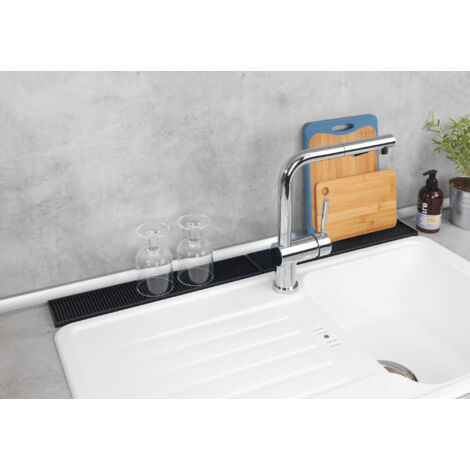 Tapis égouttoir Slim 42 cm noir WENKO