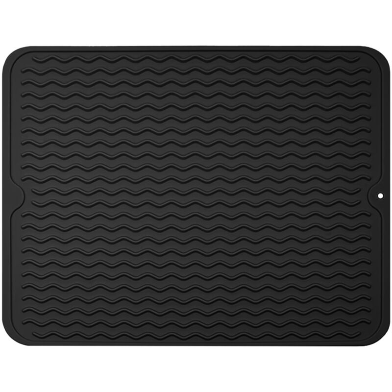 Tapis Egouttoir Vaisselle, 40x 50 CM Tapis de Séchage Vaisselle en Silicone, pour Égouttoir Vaisselle de Cuisine, Un Séchage Rapide, Résistant à la