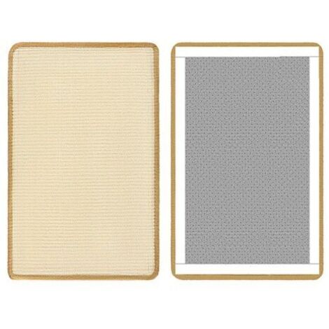 Tapis en agave résistant aux griffes pour chat Beige 20 cm x 40 cm (lot de 2) Accessoires pour animaux de compagnie Griffoir mural pour chat