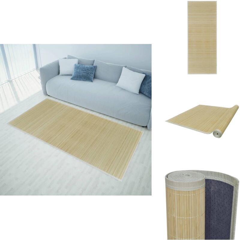 Vidaxl - Tapis en bambou 100x160 cm Naturel - Tapis En Bambou - Tapis Nature - Tapis Salon - Décoration Intérieure - Tapis Antidérapant