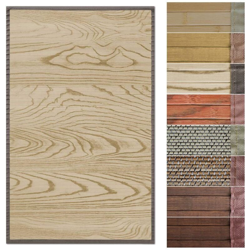 Casa Pura - Tapis en bambou Magenta Nature 150 x 200 cm