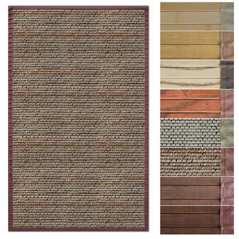 Casa Pura - Tapis en bambou Panda Enroulable Marron 150 x 200 cm