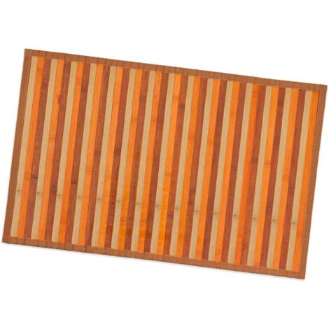 Tapis en Bois de Bambou Cuisine Salle de Bain Chambre Anti-dérapant Petit Déjeuner Napperon Beige - 30x43 cm