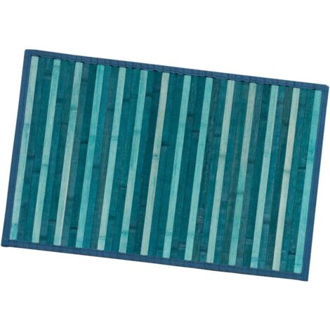 Tapis en Bois de Bambou Cuisine Salle de Bain Chambre Anti-dérapant Petit Déjeuner Napperon Bleu - 50x135 cm