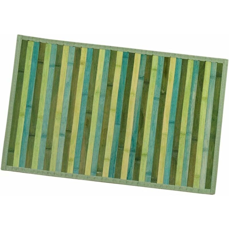 Emmevi Mv S.p.a. - Tapis en Bois de Bambou Cuisine Salle de Bain Chambre Anti-dérapant Petit Déjeuner Napperon Vert - 50x175 cm