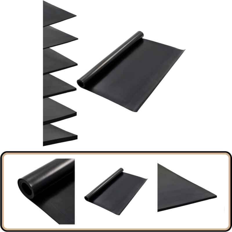 Tapis en caoutchouc antidérapant 1,2x2 m 4 mm Lisse - Tapis De Sol - Tapis Caoutchouc - Tapis Antidérapant - Protection Sol - Protection Voiture