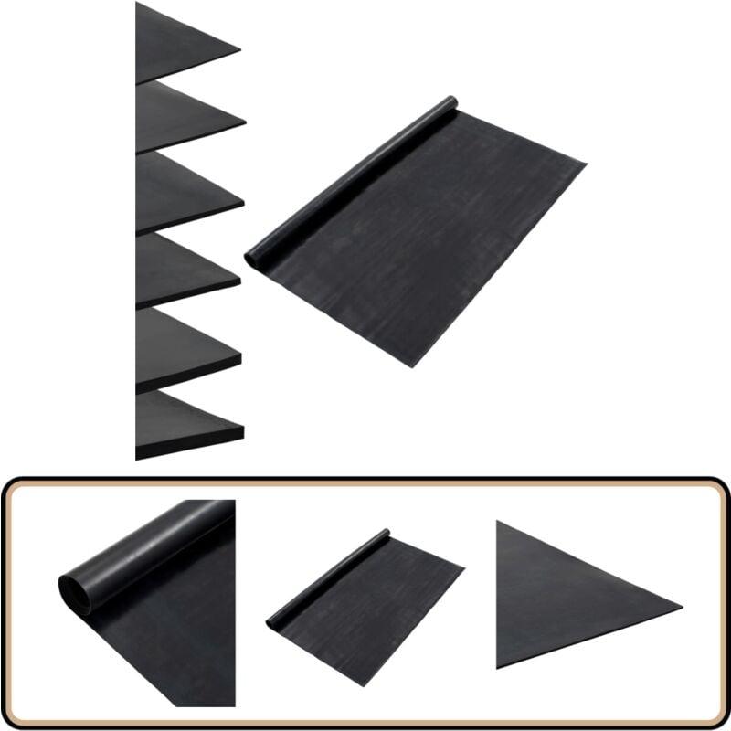 Tapis en caoutchouc antidérapant 1,2x5 m 1 mm Lisse - Tapis De Sol - Tapis Caoutchouc - Tapis Antidérapant - Protection Sol - Protection Voiture