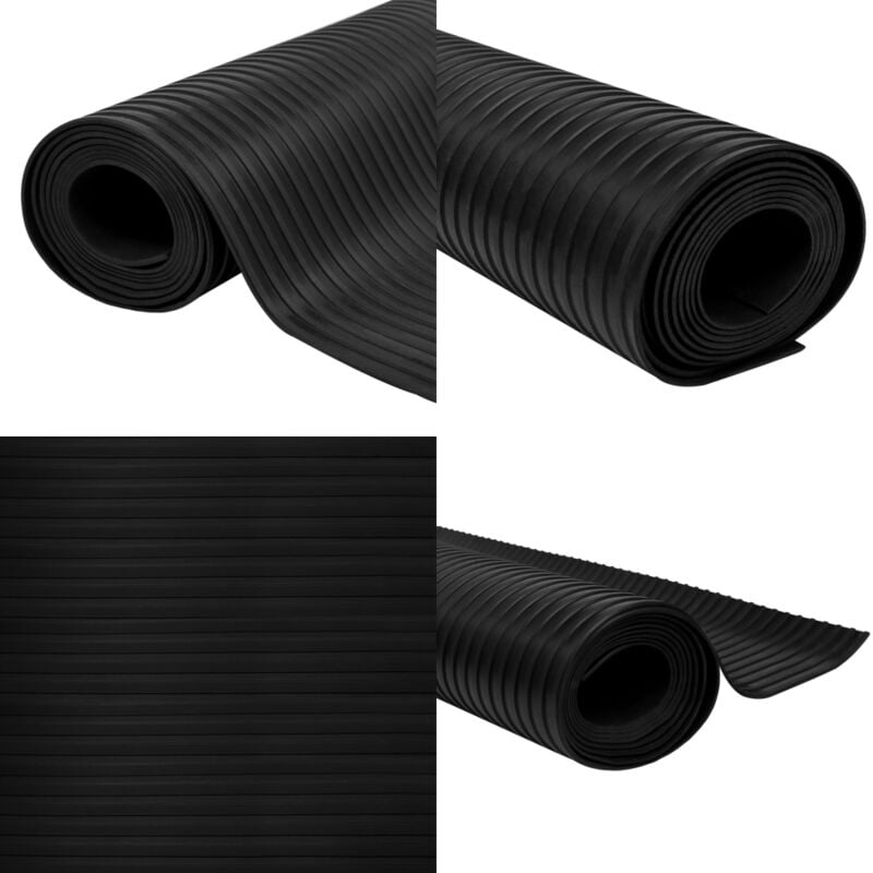 Tapis en caoutchouc antidérapant 1,5x2 m 3 mm Nervure large - Tapis De Sol - Tapis Caoutchouc - Tapis Antidérapant - Protection Sol - Protection