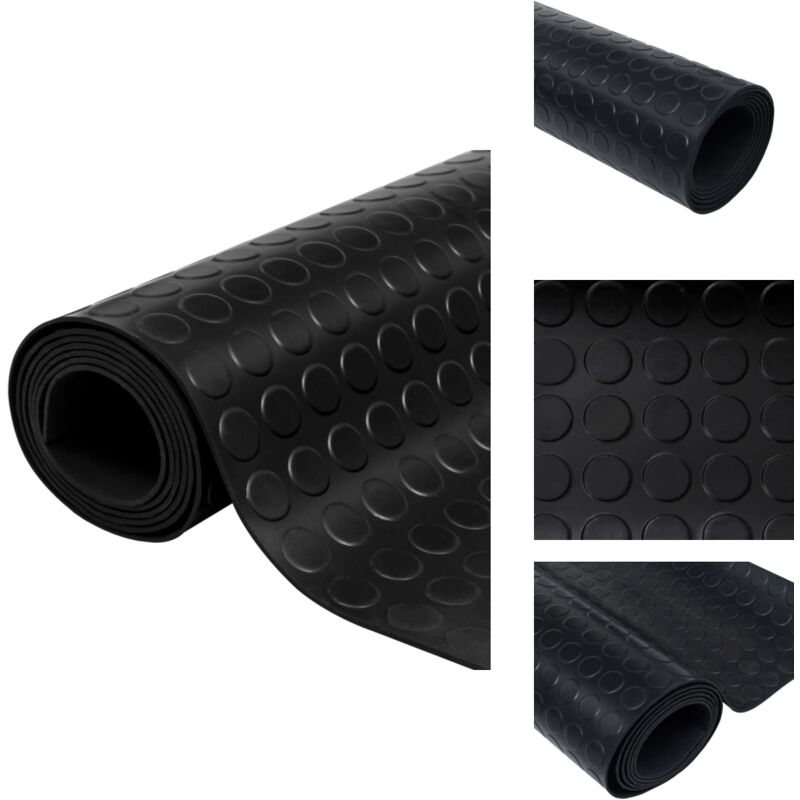 Tapis en caoutchouc antidérapant avec points 2 x 1 m - Tapis Caoutchouc - Tapis Antidérapant - Tapis Noir - Tapis Intérieur - Tapis Extérieur