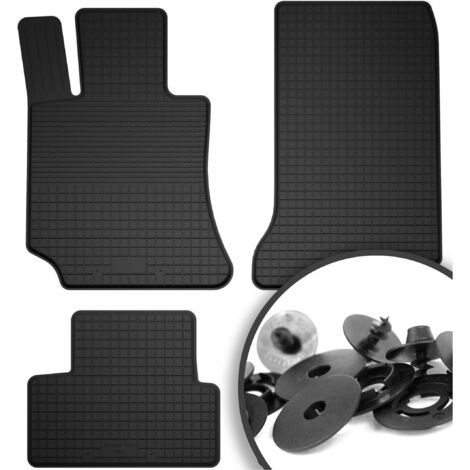 Tapis en caoutchouc + butées pour : Mercedes Classe C W205 avec repose-pieds, break, berline (2015-)