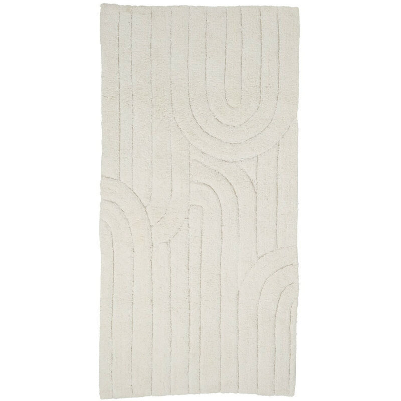 Tapis de bain déco graphique arc en coton 60x120cm
