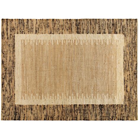 Tapis en coton, laine et jute 210 x 270 cm