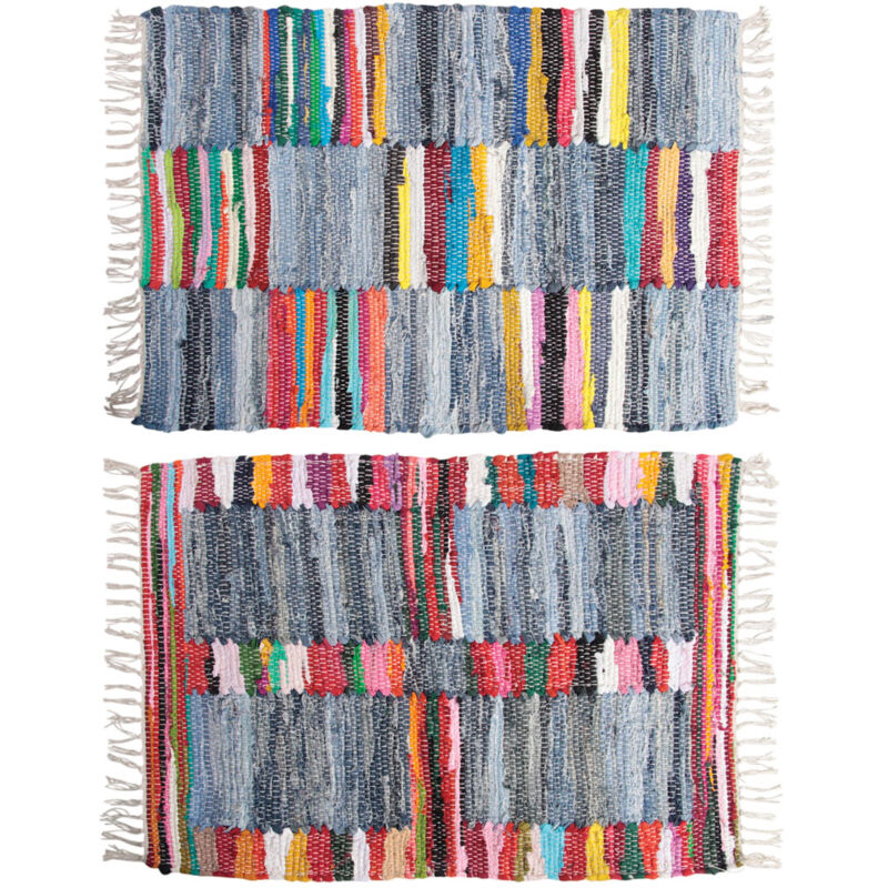 Aubry Gaspard - Tapis en coton multicolore (Lot de 2)